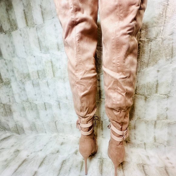 So Me Blush Pink Over The Knee 4.5" Stiletto Heel Boot - Picture 7 of 8